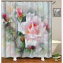 Decorative Print Waterproof Colorful bath shower curtains for Custom floral Transparent Hookless Shower Curtain