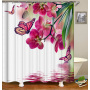 Decorative Print Waterproof Colorful bath shower curtains for Custom floral Transparent Hookless Shower Curtain