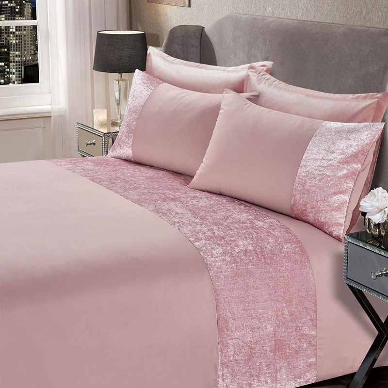 Single/Double/Super King/king size bedding set duvet covers with Crushed Velvet Panel Band, home bedding set wholesale bedspread