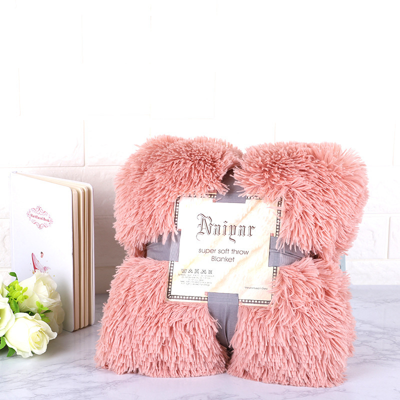 New Soft Long Shaggy Fuzzy Fur Faux Fur Warm Elegant Cozy with Fluffy Sherpa Throw Blanket Bed Sofa Blanket