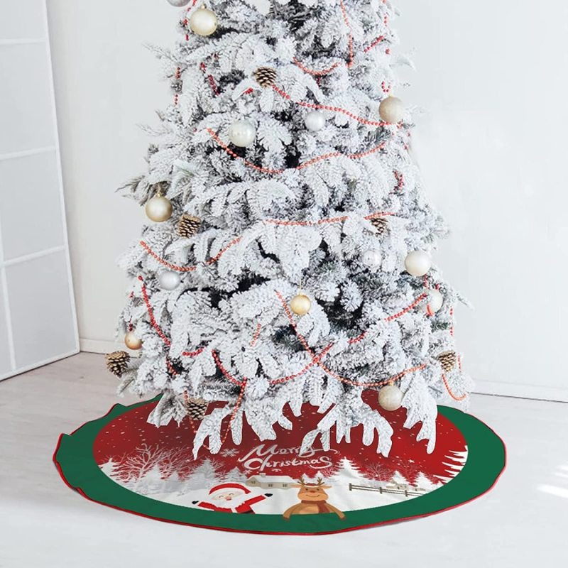 Christmas Tree Skirt Exquisite Santa Snowman Elk Snowflake Xmas Tree Bottom Decor Merry Christmas Decor For Home 2023