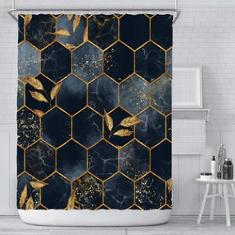 High quality durablepolyester bathroom curtain Shower Curtain geometric print design Waterproof 3D Shower Curtain
