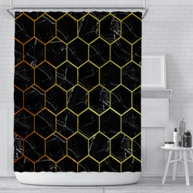 High quality durablepolyester bathroom curtain Shower Curtain geometric print design Waterproof 3D Shower Curtain