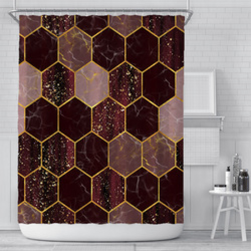 High quality durablepolyester bathroom curtain Shower Curtain geometric print design Waterproof 3D Shower Curtain