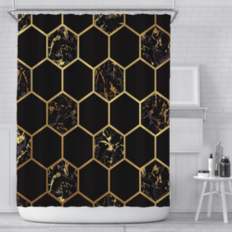 High quality durablepolyester bathroom curtain Shower Curtain geometric print design Waterproof 3D Shower Curtain