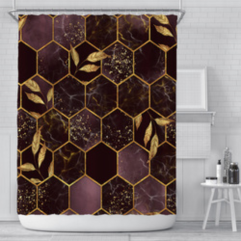 High quality durablepolyester bathroom curtain Shower Curtain geometric print design Waterproof 3D Shower Curtain