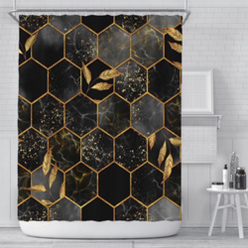 High quality durablepolyester bathroom curtain Shower Curtain geometric print design Waterproof 3D Shower Curtain