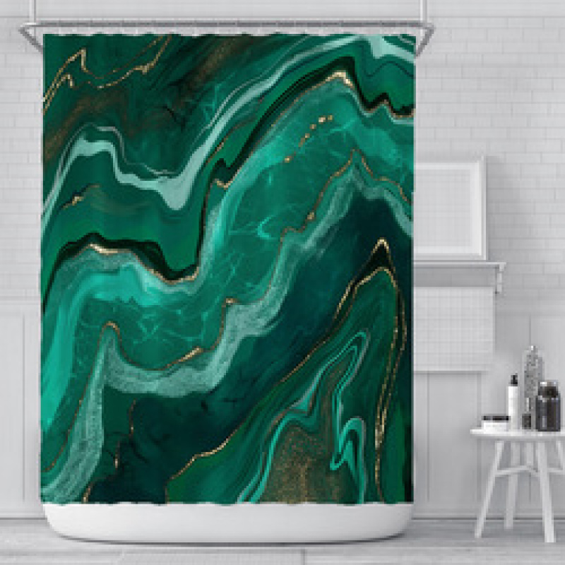 High quality durablepolyester bathroom curtain Shower Curtain geometric print design Waterproof 3D Shower Curtain