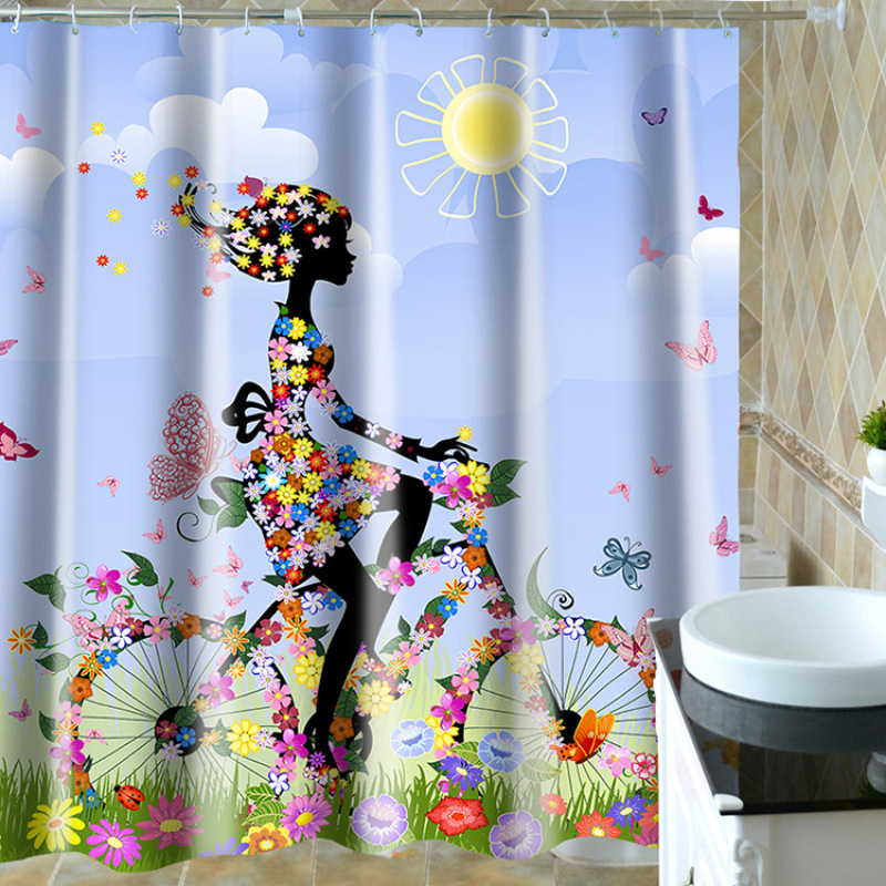 Brightly Colored Shower Curtain,3d Digital Printed Thick Shower Curtain/
