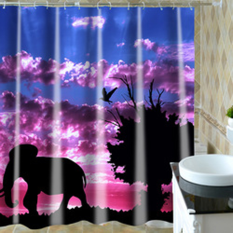 Brightly Colored Shower Curtain,3d Digital Printed Thick Shower Curtain/