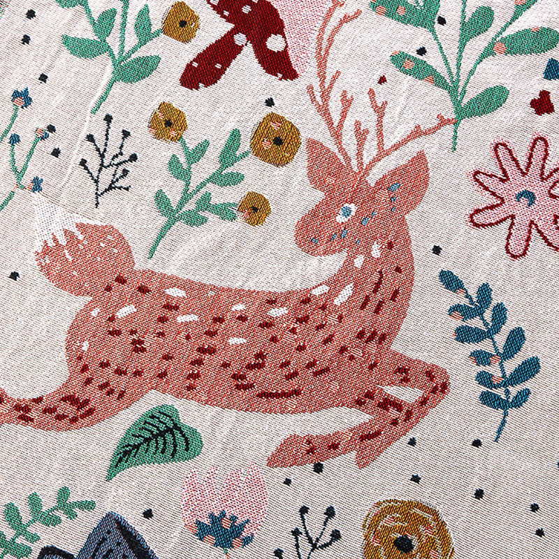 All Match Throw Blanket Sofa Decorative Slipcover Warm Design Cobertor on Beds Fawn/Pastoral Non-slip Tassel Blankets/