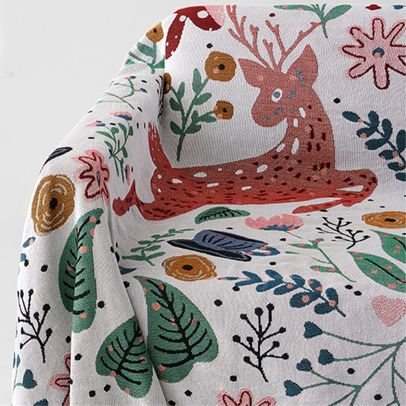 All Match Throw Blanket Sofa Decorative Slipcover Warm Design Cobertor on Beds Fawn/Pastoral Non-slip Tassel Blankets/