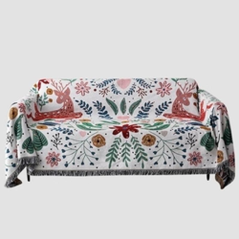 All Match Throw Blanket Sofa Decorative Slipcover Warm Design Cobertor on Beds Fawn/Pastoral Non-slip Tassel Blankets/