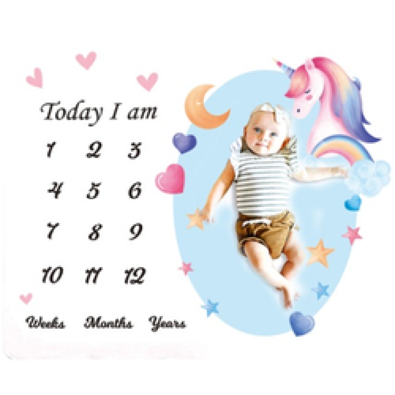 Wish Sherpa Flannel Baby Milestone blanket photo blanket digital blanket/