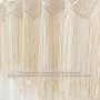 Tassel Macrame Polyester Waterproof Shower Curtain Ivory Fabric Boho Woven Hand Braided Cream Beige Vintage Cotton with Hooks