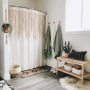 Tassel Macrame Polyester Waterproof Shower Curtain Ivory Fabric Boho Woven Hand Braided Cream Beige Vintage Cotton with Hooks