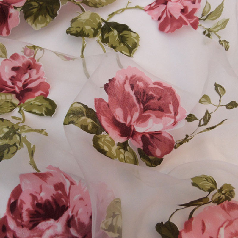 fire retardant printed flower design curtain fabric,dying blackout pink flowered curtain