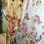 fire retardant printed flower design curtain fabric,dying blackout pink flowered curtain