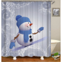 Drop Shipping Merry Christmas Two Snowmen Wearing scarves Happy Waterproof Shower Curtain/