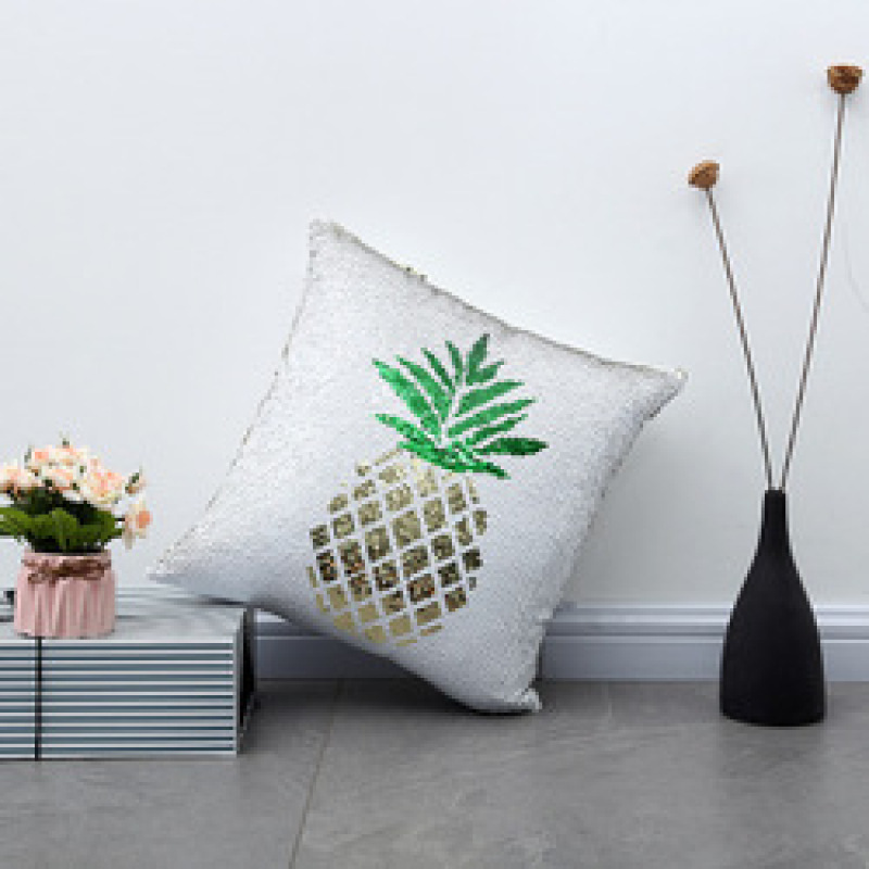 Personalized Fashion Machine Embroidered Sequin Pillow, Snowflake Pattern Pillow Office Waist Pad /