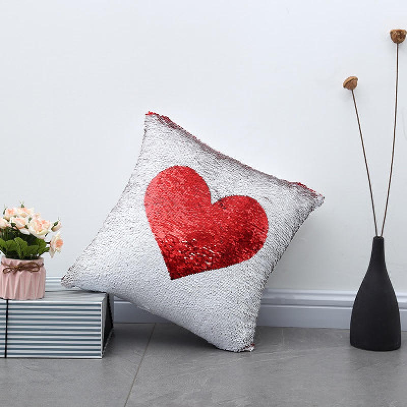Personalized Fashion Machine Embroidered Sequin Pillow, Snowflake Pattern Pillow Office Waist Pad /