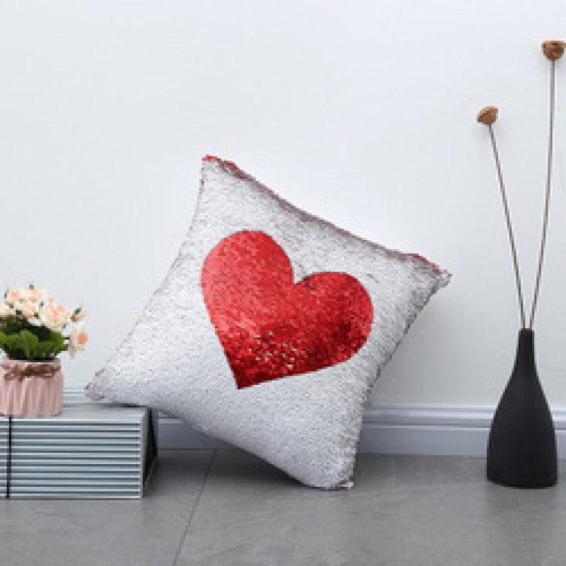 Personalized Fashion Machine Embroidered Sequin Pillow, Snowflake Pattern Pillow Office Waist Pad /