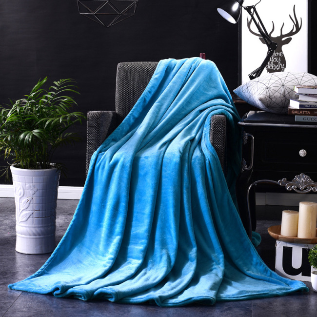 2020 new solid color blanket, blue waterproof customized blanket/