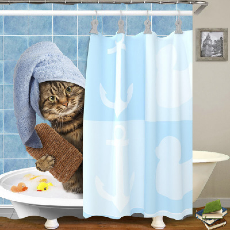 Printed Animal Shower Curtain Bathroom, Bathroom Shower Printed Cute Chic Microfiber Fabric Bath Curtains