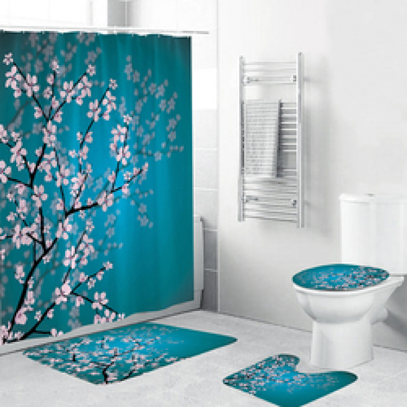 Home Goods Nature Shower Curtain 3d printed custom shower curtain with matching rug set