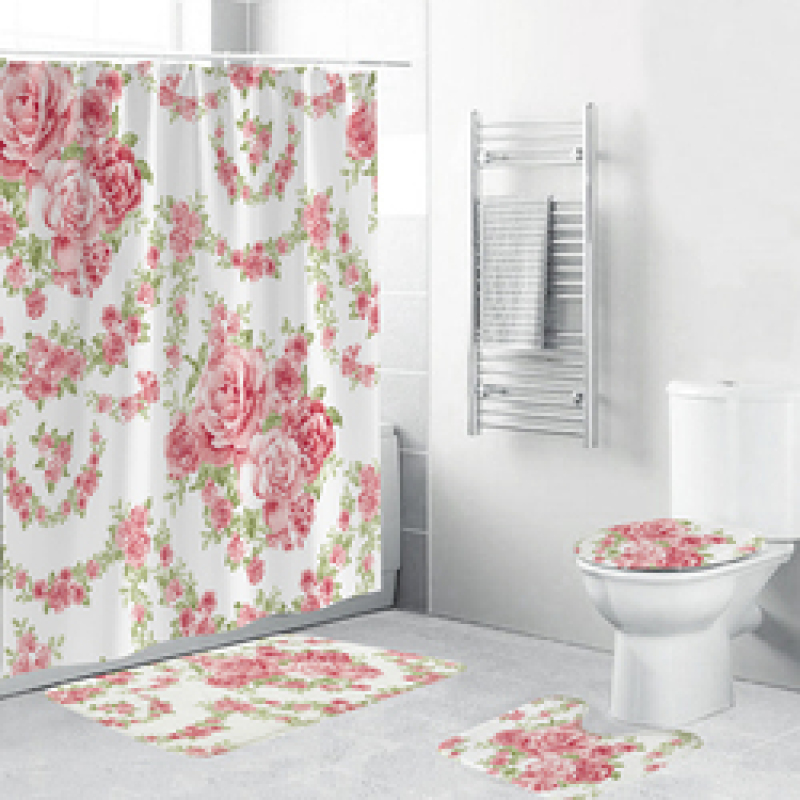 Home Goods Nature Shower Curtain 3d printed custom shower curtain with matching rug set