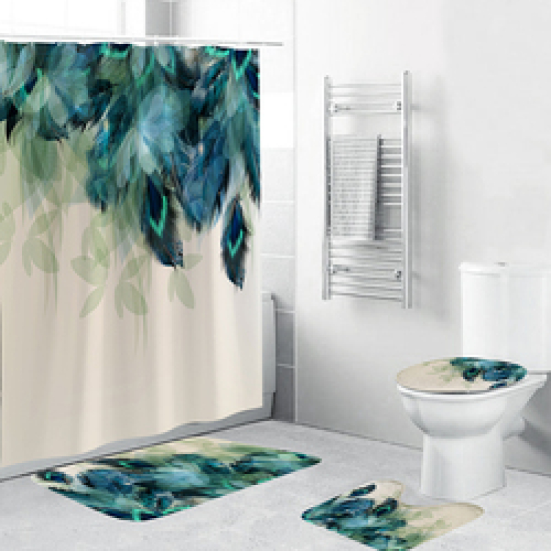 Home Goods Nature Shower Curtain 3d printed custom shower curtain with matching rug set