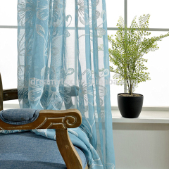 Supply wholesale blue sheer hotel window american style traditional curtain