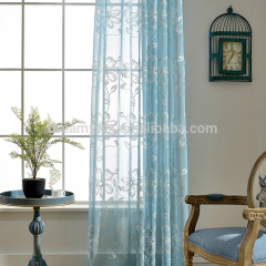 Supply wholesale blue sheer hotel window american style traditional curtain