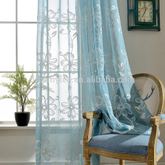 Supply wholesale blue sheer hotel window american style traditional curtain