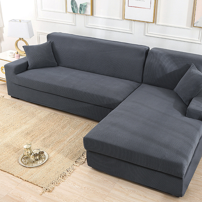 solid color corner sofa covers for living room elastic spandex slipcovers couch cover stretch sofa towel L shape