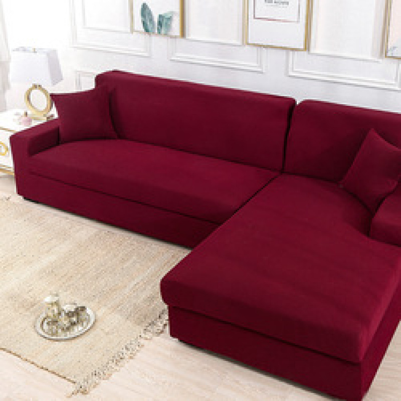 solid color corner sofa covers for living room elastic spandex slipcovers couch cover stretch sofa towel L shape
