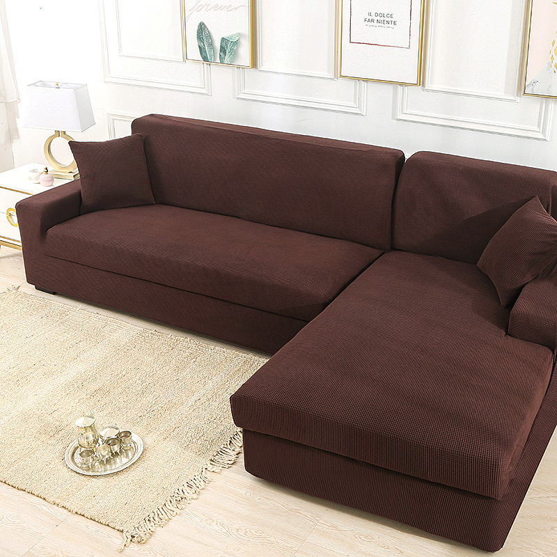 solid color corner sofa covers for living room elastic spandex slipcovers couch cover stretch sofa towel L shape