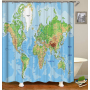 Drop Shipping 100% Polyester Tropical Pattern Kids Shower Curtains, Digital Print Bathroom Shower Curtain Set with Hooks/