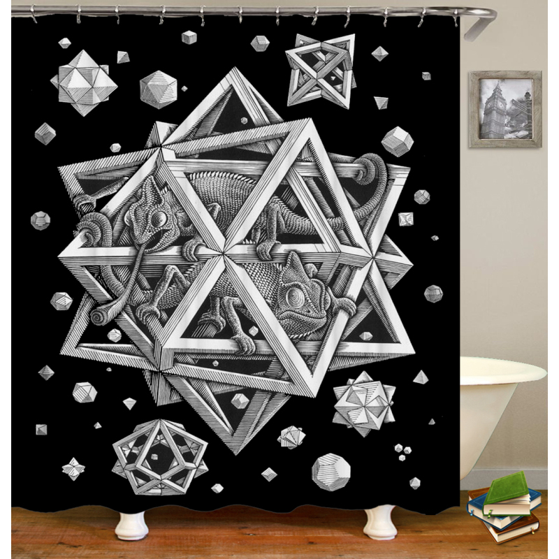 Drop Shipping 100% Polyester Tropical Pattern Kids Shower Curtains, Digital Print Bathroom Shower Curtain Set with Hooks/