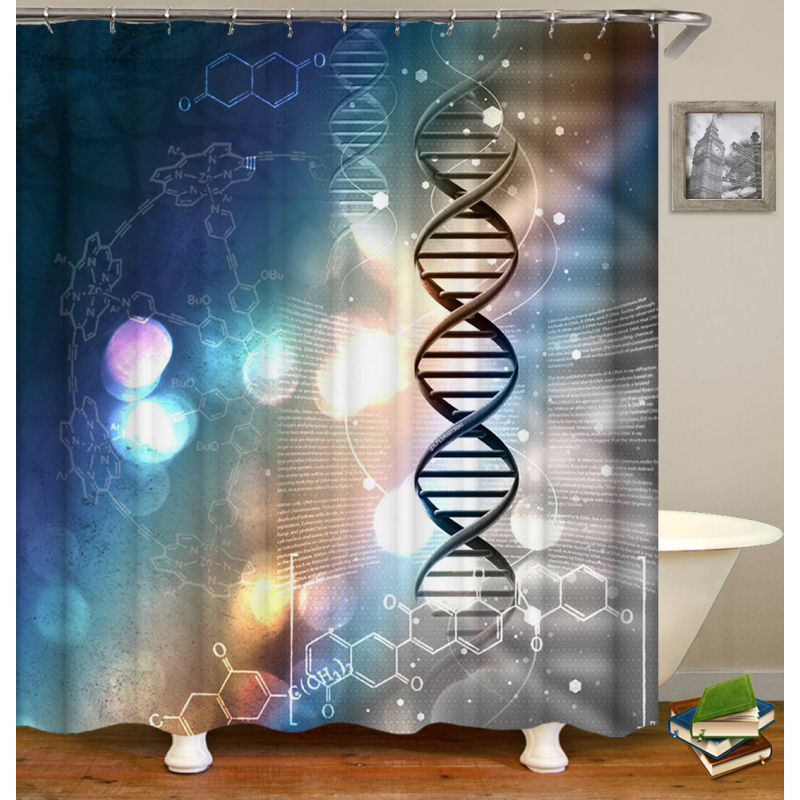 Drop Shipping 100% Polyester Tropical Pattern Kids Shower Curtains, Digital Print Bathroom Shower Curtain Set with Hooks/