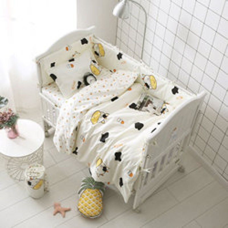 100% Cotton Nursery School Bedding Set Baby Bedsheet, Custom 3 Piece Suit Cartoon Bedding Sets/