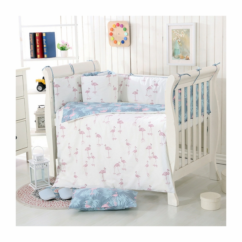 100% Cotton Nursery School Bedding Set Baby Bedsheet, Custom 3 Piece Suit Cartoon Bedding Sets/