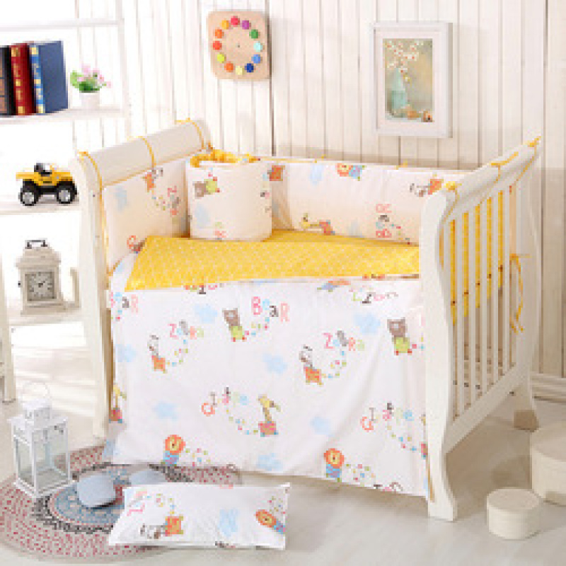 100% Cotton Nursery School Bedding Set Baby Bedsheet, Custom 3 Piece Suit Cartoon Bedding Sets/