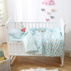 100% Cotton Nursery School Bedding Set Baby Bedsheet, Custom 3 Piece Suit Cartoon Bedding Sets/