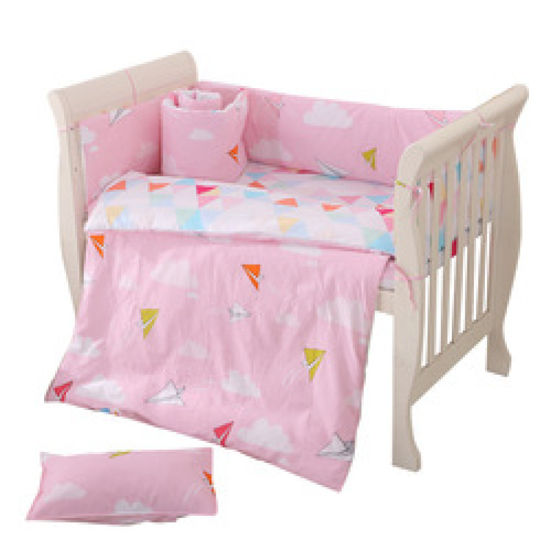 100% Cotton Nursery School Bedding Set Baby Bedsheet, Custom 3 Piece Suit Cartoon Bedding Sets/