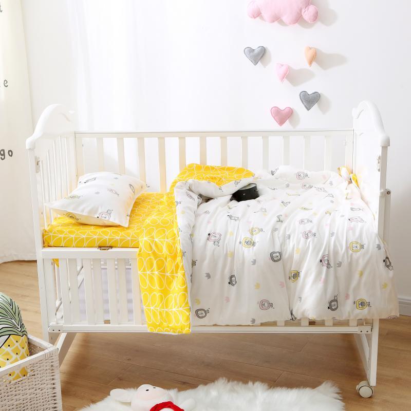100% Cotton Nursery School Bedding Set Baby Bedsheet, Custom 3 Piece Suit Cartoon Bedding Sets/