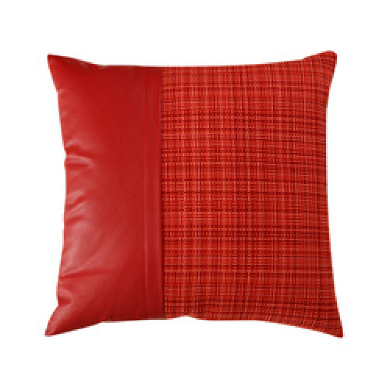 ice silk and leather full cover auto seat cushion Leather Pillowcase 100% poly jacquard Fabric And Leather Splice Pillow Covers