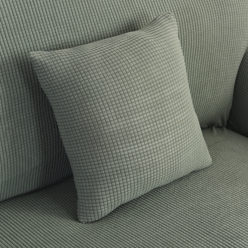 Latest Gray Green Corn Kernel Fabric Living Room Sectional Sofa Cover, Hot Sale Elastic Slipcover Home Decor Sofa Cover/