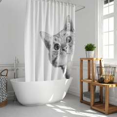 Thicken Nordic Waterproof Shower Curtain Bathroom, Student Dormitory Free Punching Water Partition Opaque Shower Curtain/
