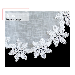 2023 Embroidery European-style Slub Yarn Snowflake Rectangular Cover White Lace Trimmed table mat with runner